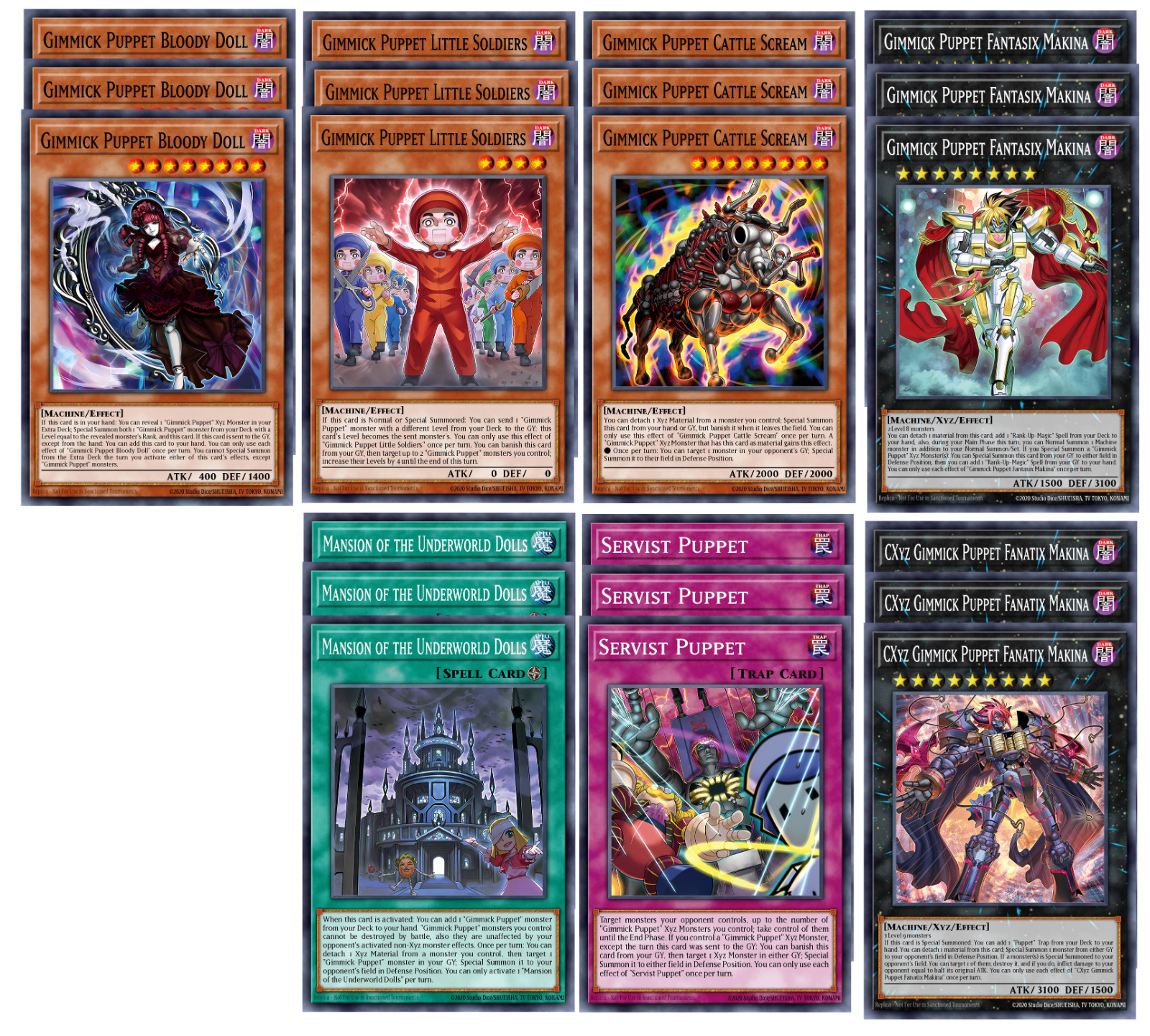 Gimmick Puppet Complete Deck Core 21 Cards INFO 1st Edition YuGiOh 