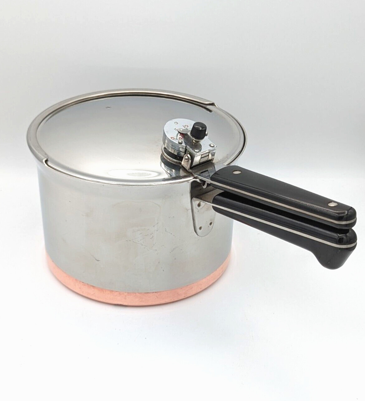 Vintage Revere Ware 1801 Copper Clad Pressure Cooker 4Qt Pot Excellent Condition