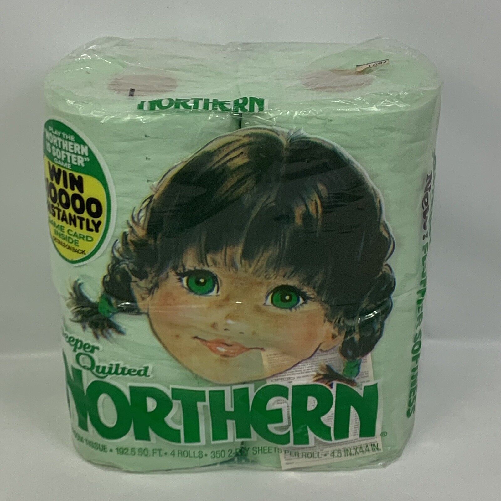 Vintage 80’s Quilted Northern Green Toilet Paper 4-pack Sealed NEW TV Movie Prop