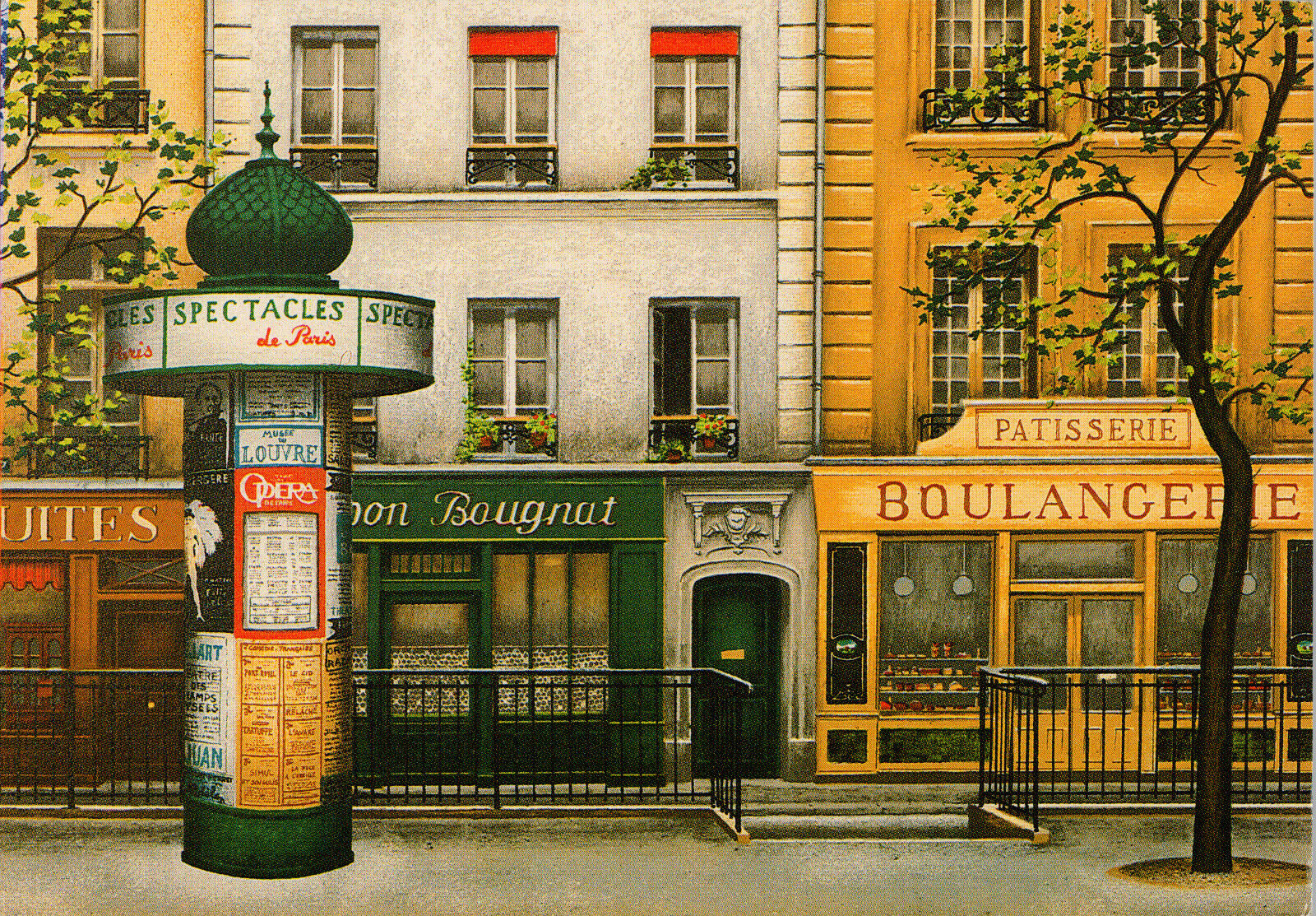 Vintage French Postcard -Andre Renoux Colonne Morris