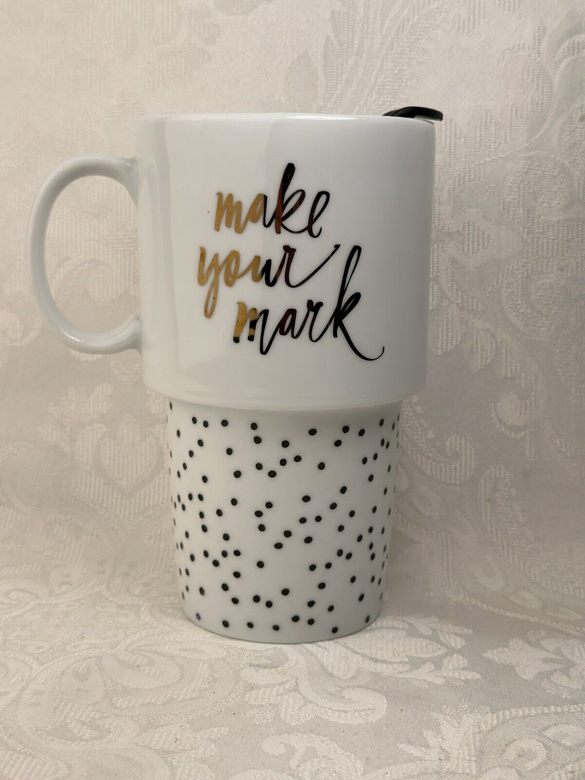 Fringe Studio Ceramic Coffee Tea Travel Mug Tumbler Cup Make Your Mark