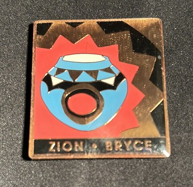 World Famous Zion-Bryce National Parks Metal Fridge Magnet Souvenir vtg