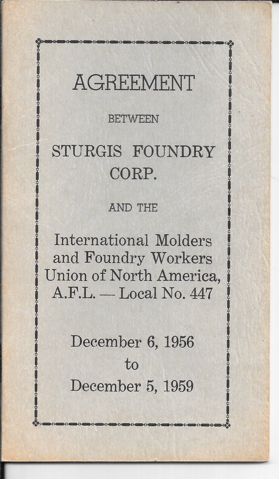 1956 STURGIS FOUNDRY CORP & INTERNATIONAL MOLDERS and FOUNDRY WORKERS UNION