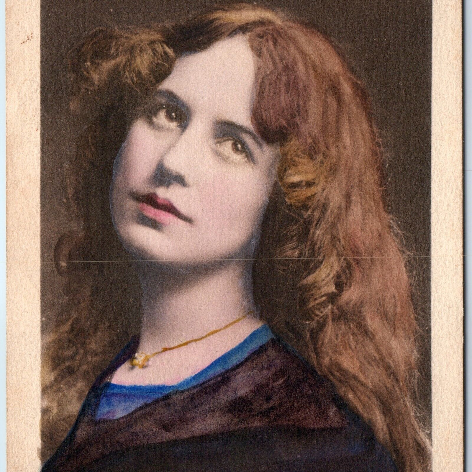 c1900s Lovely Hand Water Colored Woman \