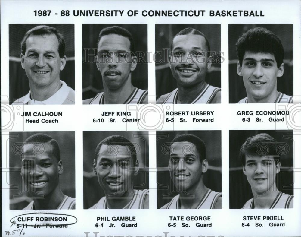 1987 Press Photo Connecticut Basketball Team Promo