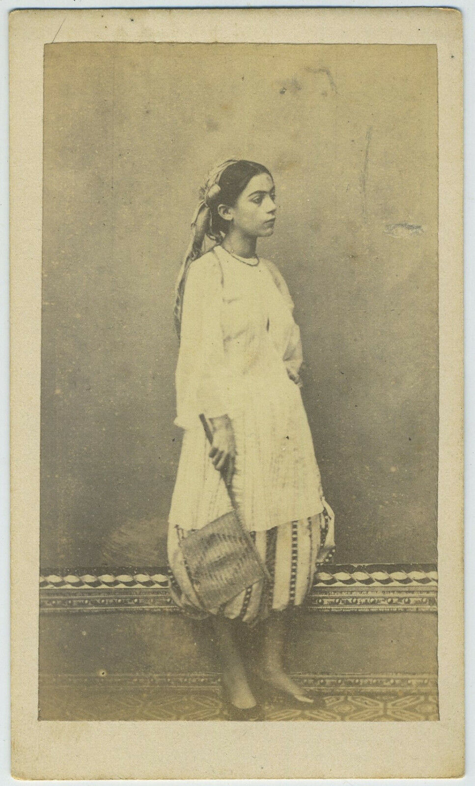 CDV circa 1865 Boyer in Algiers. Young Jewish Woman? Algeria. Judaica?