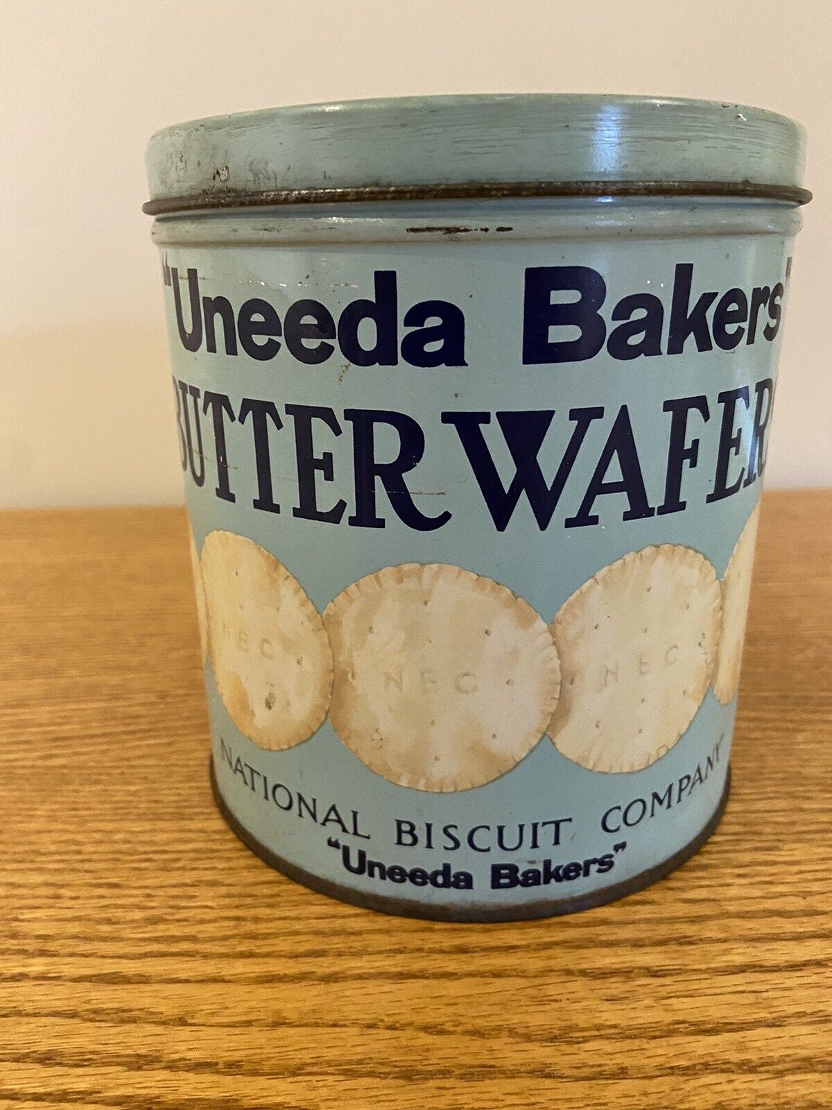 Antique Vintage Uneeda Bakers Butter Wafers National Biscuit Company Tin