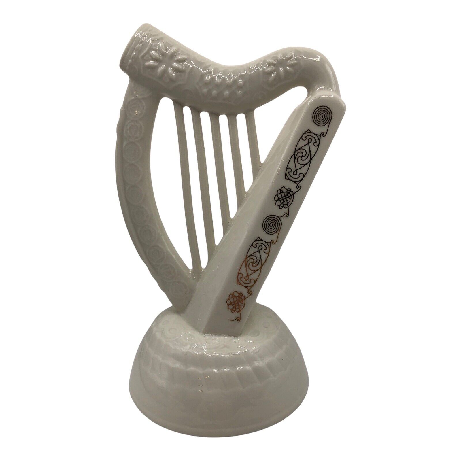 Donegal Irish Parian China Harp Porcelain Gold Decor Raised Icons Design READ