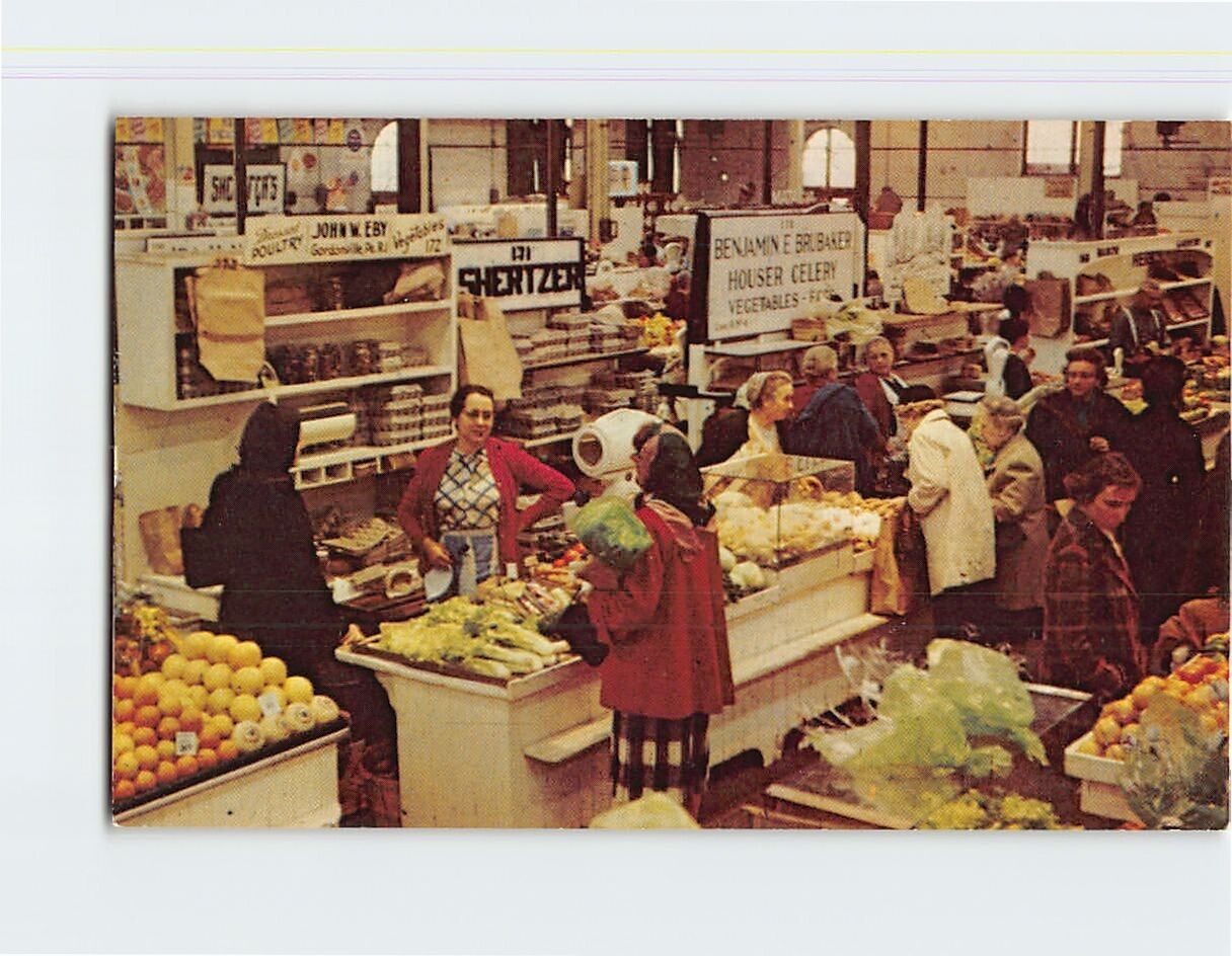 Postcard Pennsylvania Dutch Famous Farmer\'s Markets in Pennsylvania USA