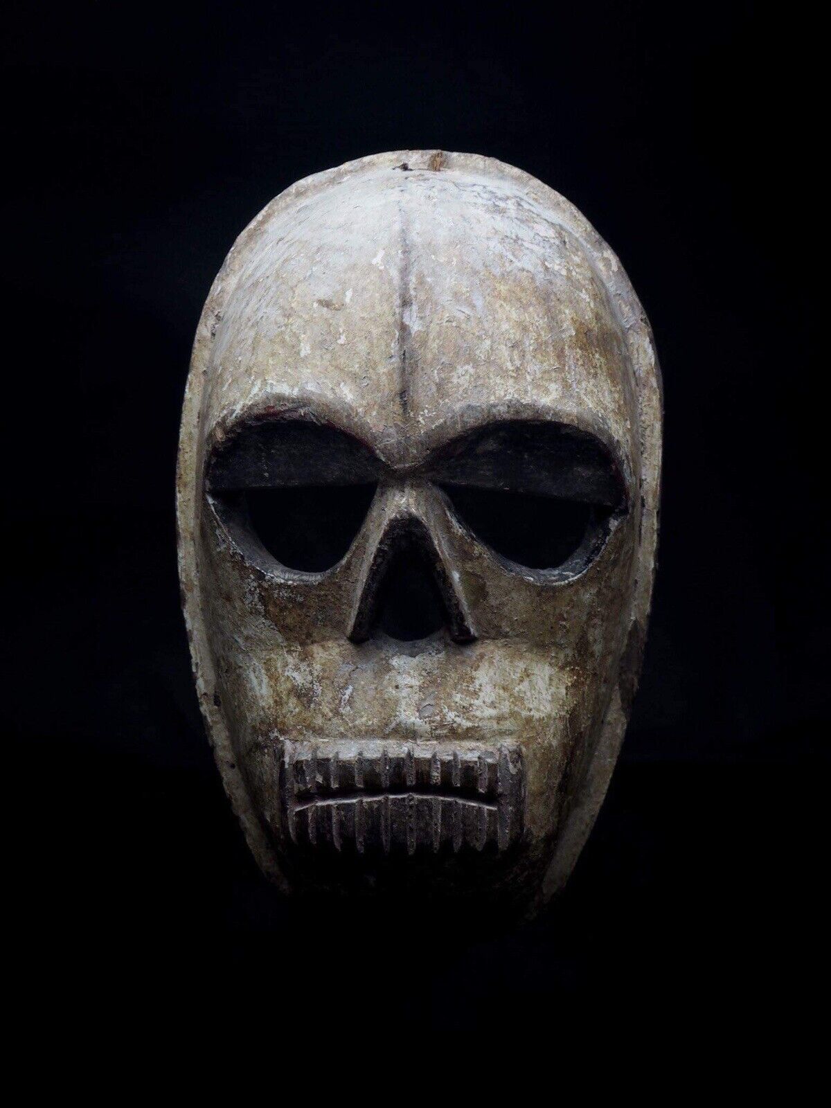 African Rare Old Ogoni Wood Skull Mask *Authentic* 11” x 6”