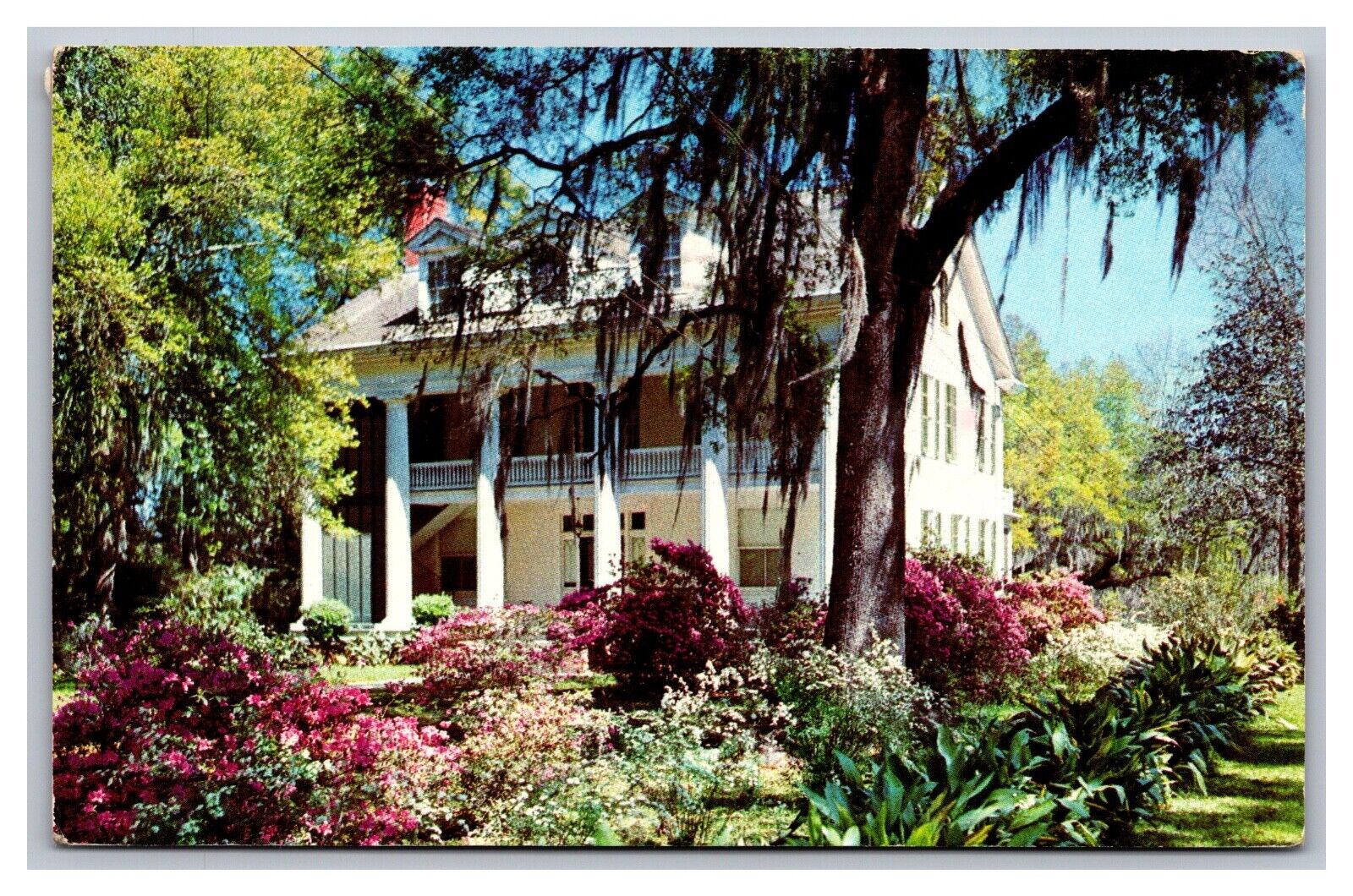 New Orleans LA Southern Louisiana Ante Bellum Home Chrome Postcard Posted 1957