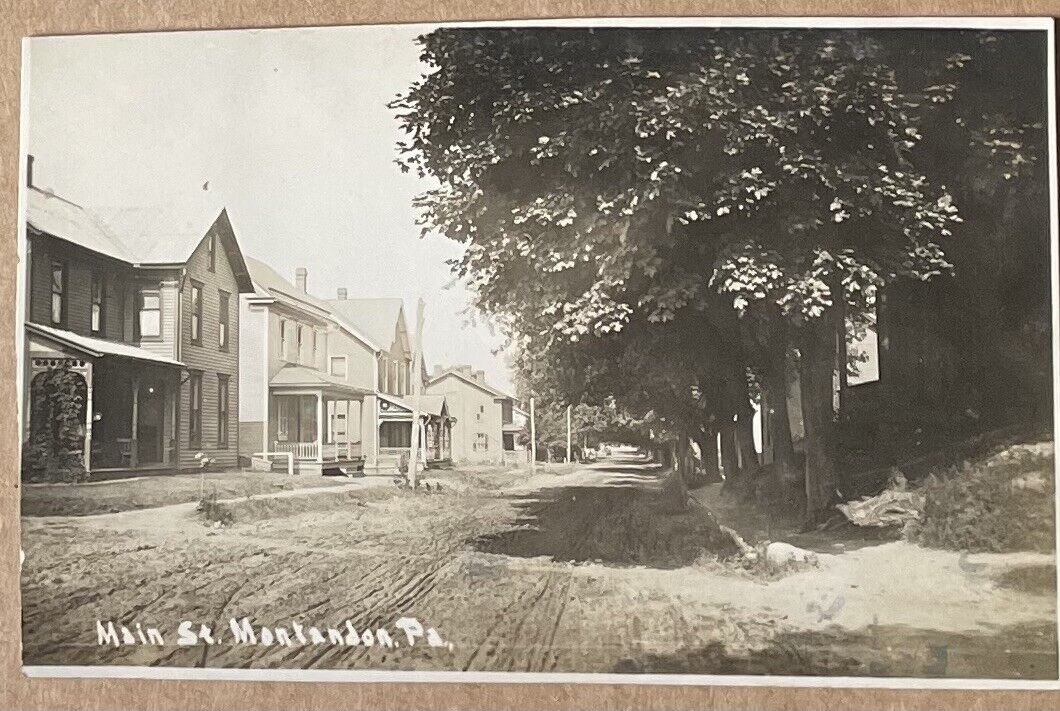 1907 Montandon Pa, Main Street, Northumberland County, RPPC Real Photo Postcard