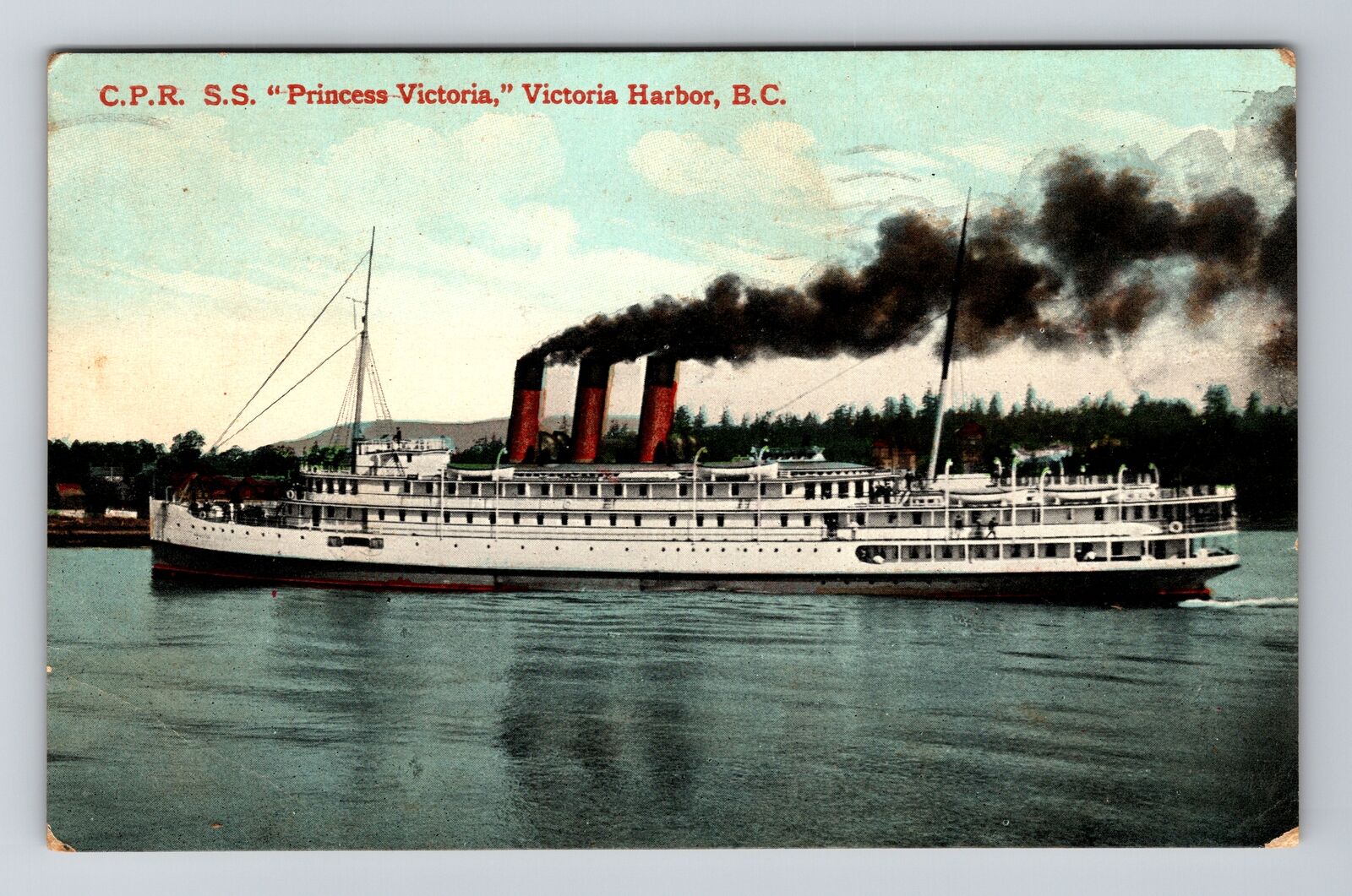 BC-British Columbia, C.P.R. S.S Princess Victoria, Ship, c1910, Vintage Postcard