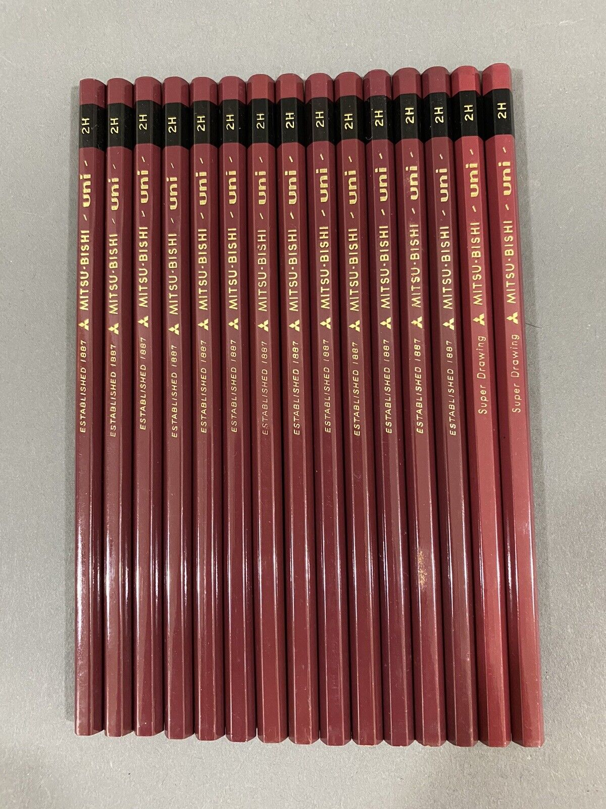 15 DIFFERENT Japanese Vintage Pencil Mitsubishi UNI JIS NOS 2H