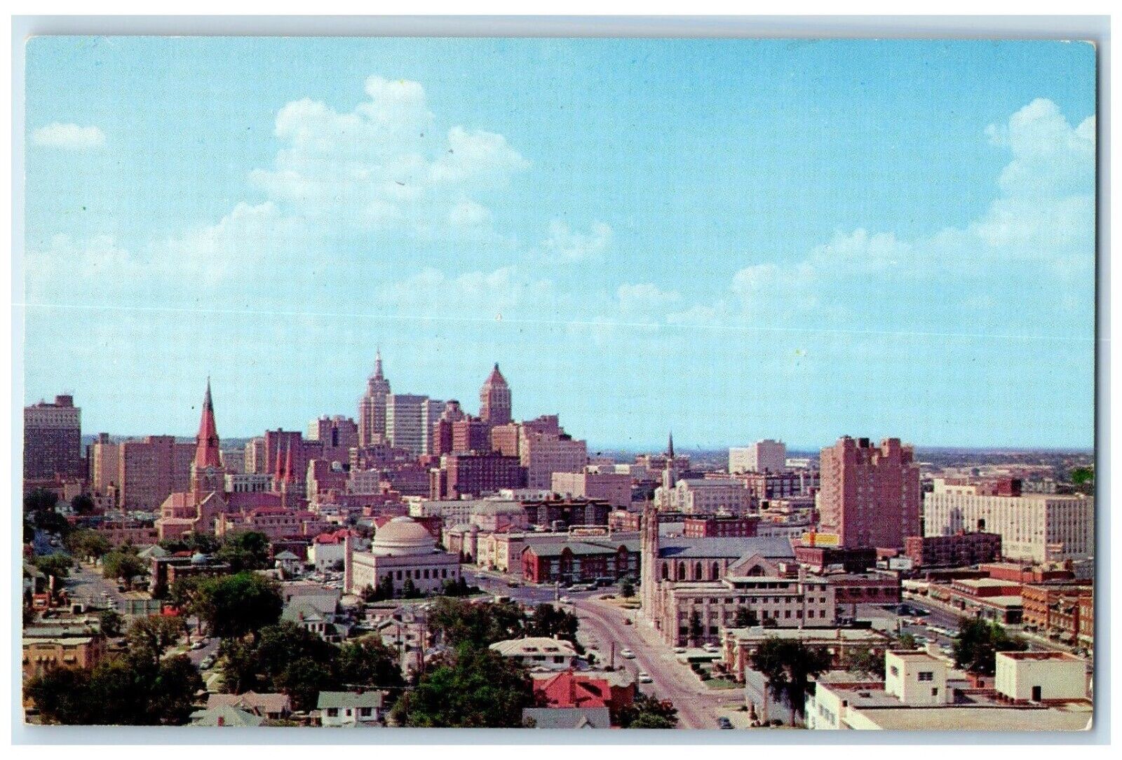 Tulsa's Rapidly Expanding Downtown Looking North Fourteenth Street OK Postcard