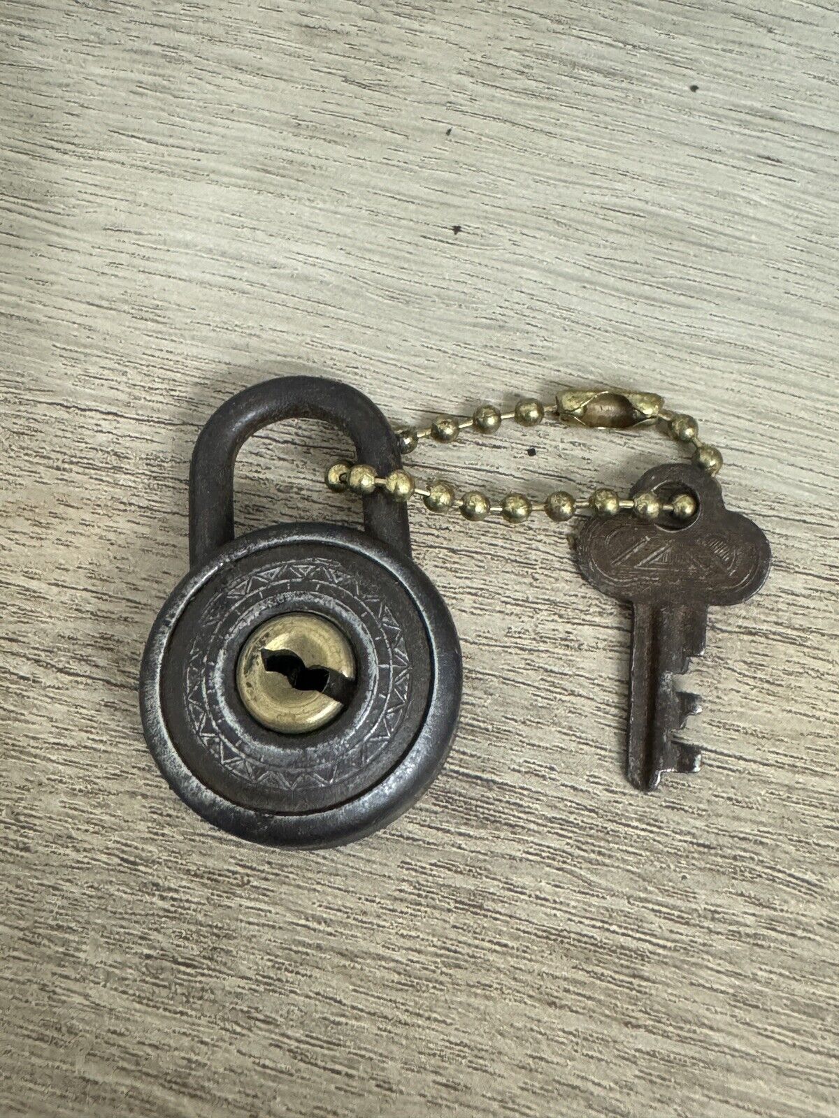 Vintage Old Small 444 Abus Padlock With Key Lock Germany