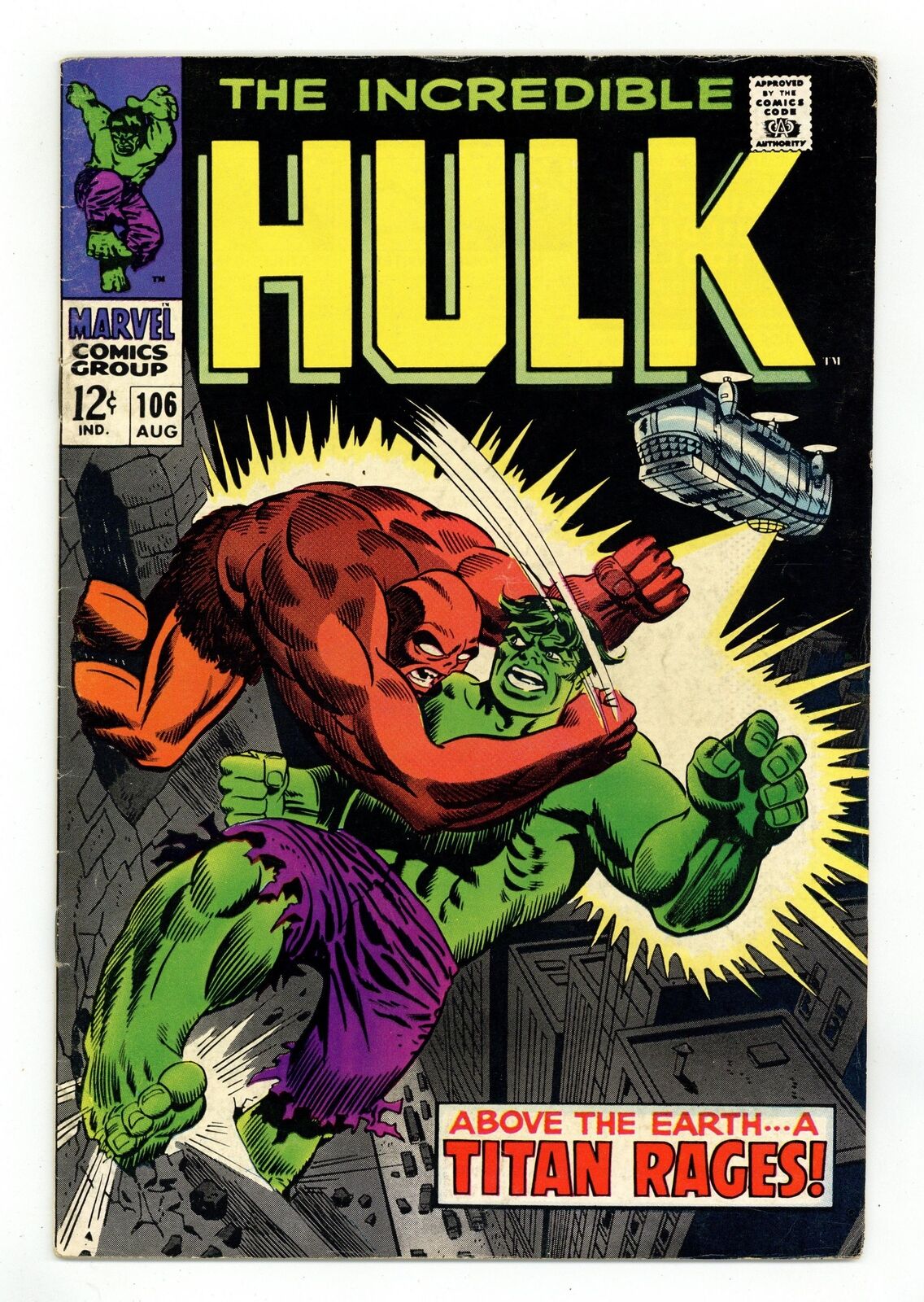 Incredible Hulk #106 FN- 5.5 1968