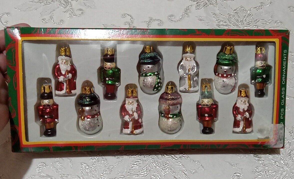 Vintage Kurt S Adler 12 Mini Glass Christmas ORNAMENTS