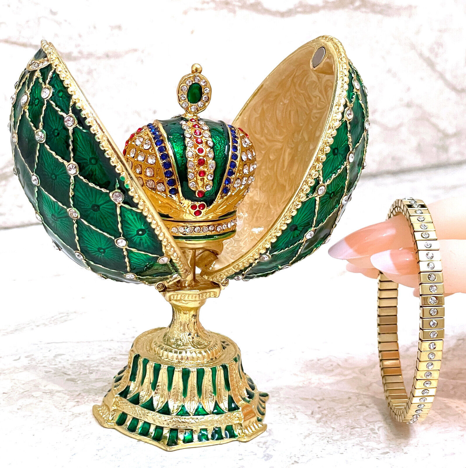 Mothers day Faberge egg Emerald Fabergé Gold Mother Mom wife Birthday gift women