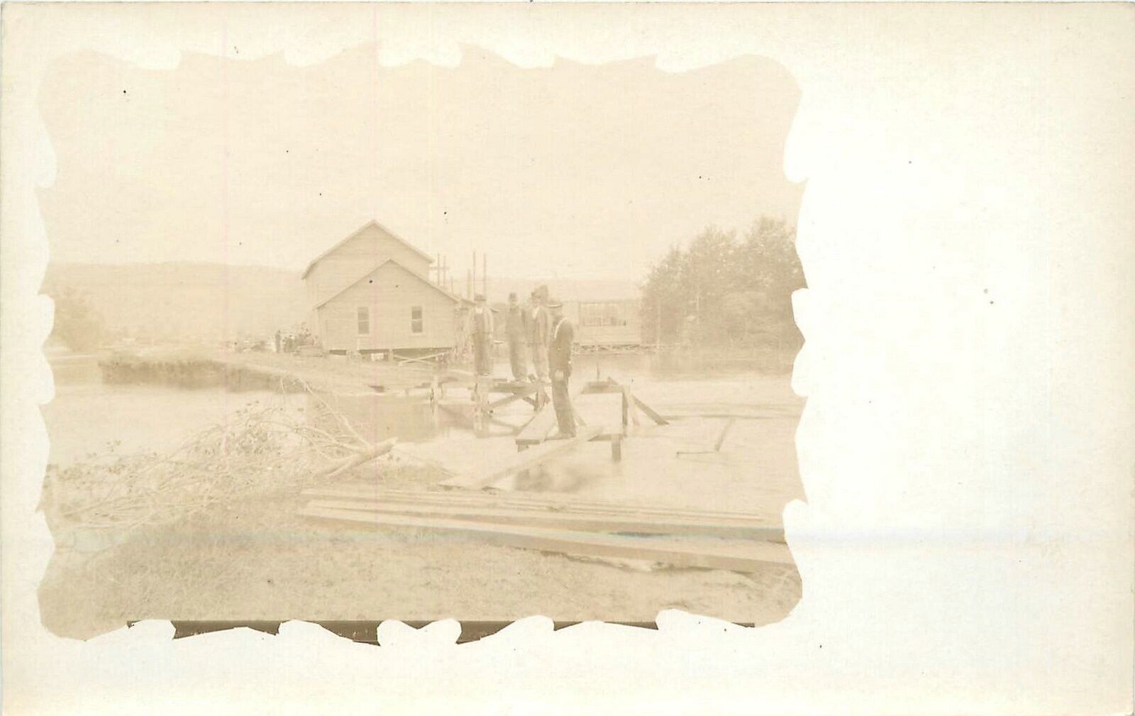 Postcard C-1910 RPPC Photo St Marie's Lumber Logging Construction 22-12033
