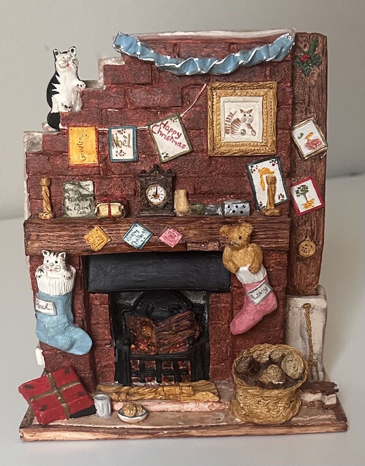 Peter Fagan Santa\'s Little Helper 1987 Cats Fireplace
