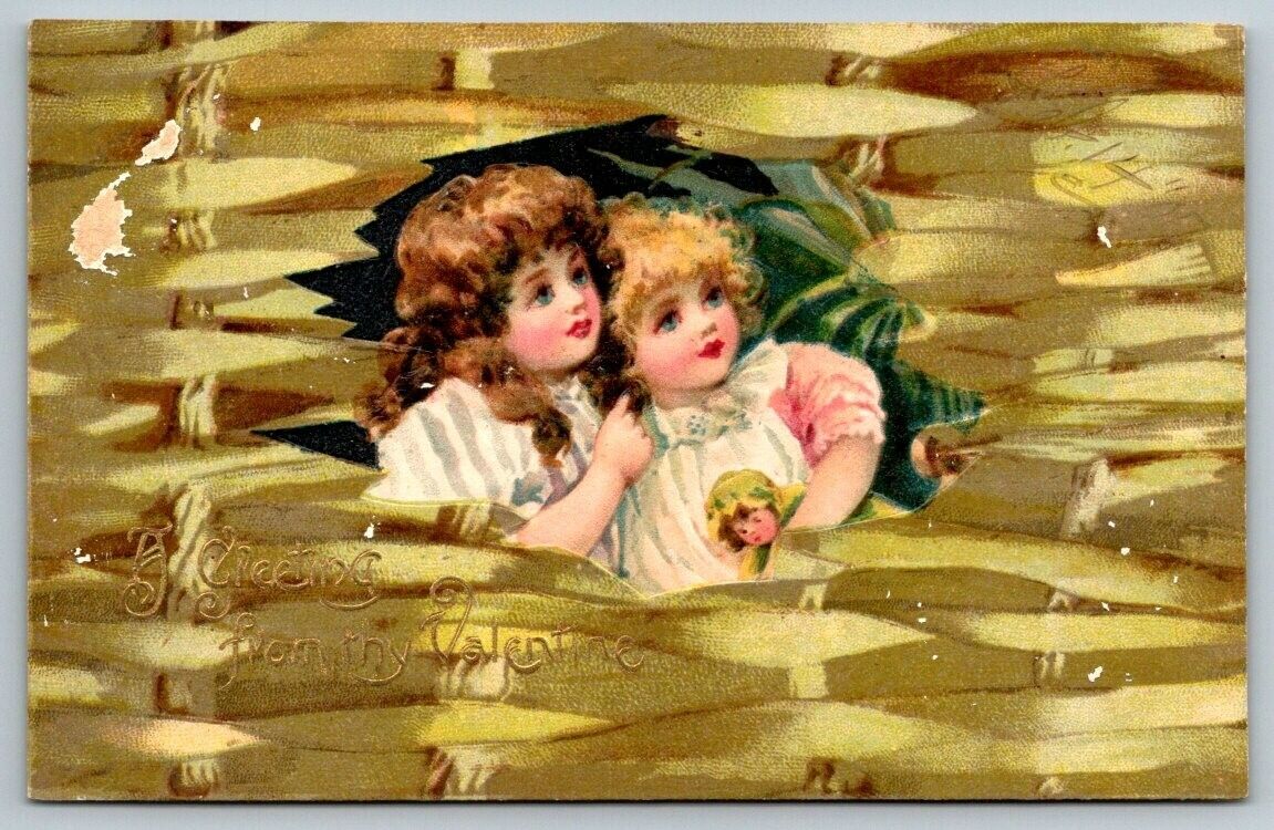 1907  Valentine\'s Day Greetings  Embossed  Postcard