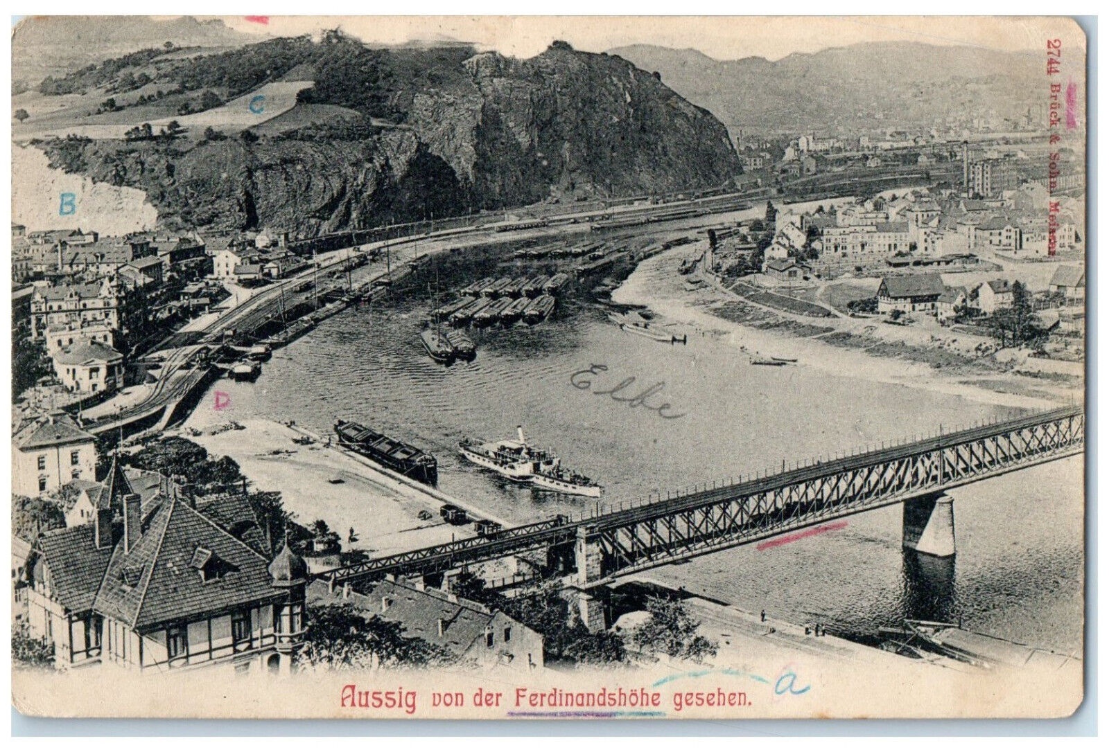 c1910 Boat Sailing Seen from Ferdinandshöhe Austria Posted Antique Postcard