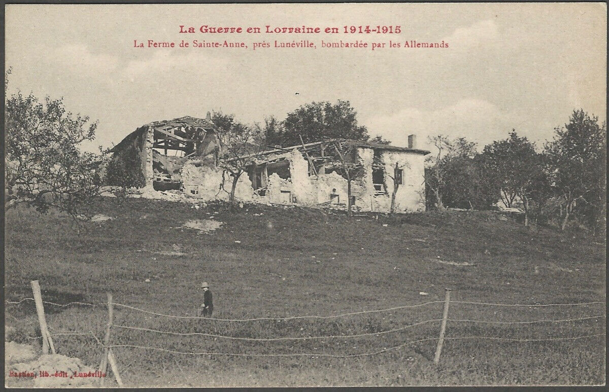 World War I Ruined French Farmhouse Lorraine Original France World War Postcard