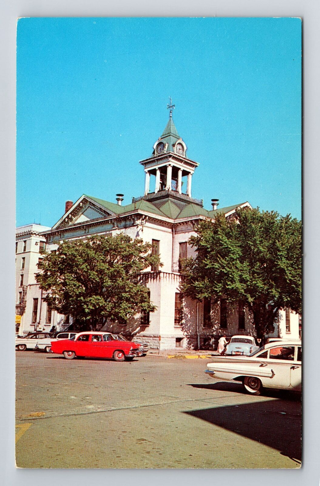 Marion IL-Illinois, Williamson County Court House, Antique Vintage Postcard