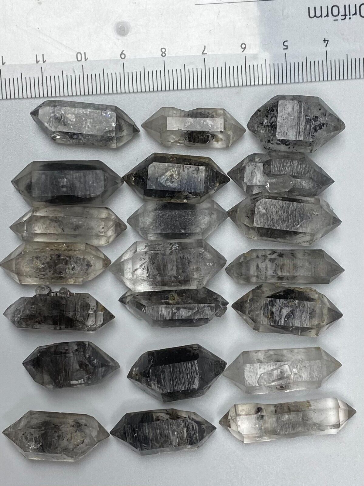 77g 21pcs AAAAA++Tibetan BLACK Phantom QUARTZ Crystal Terminating Specimen