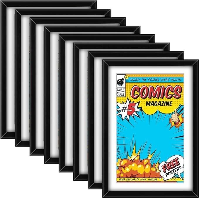 Geetery 8 Pack Comic Book Frame Comic Book Wall Display Mounted Storage Picture