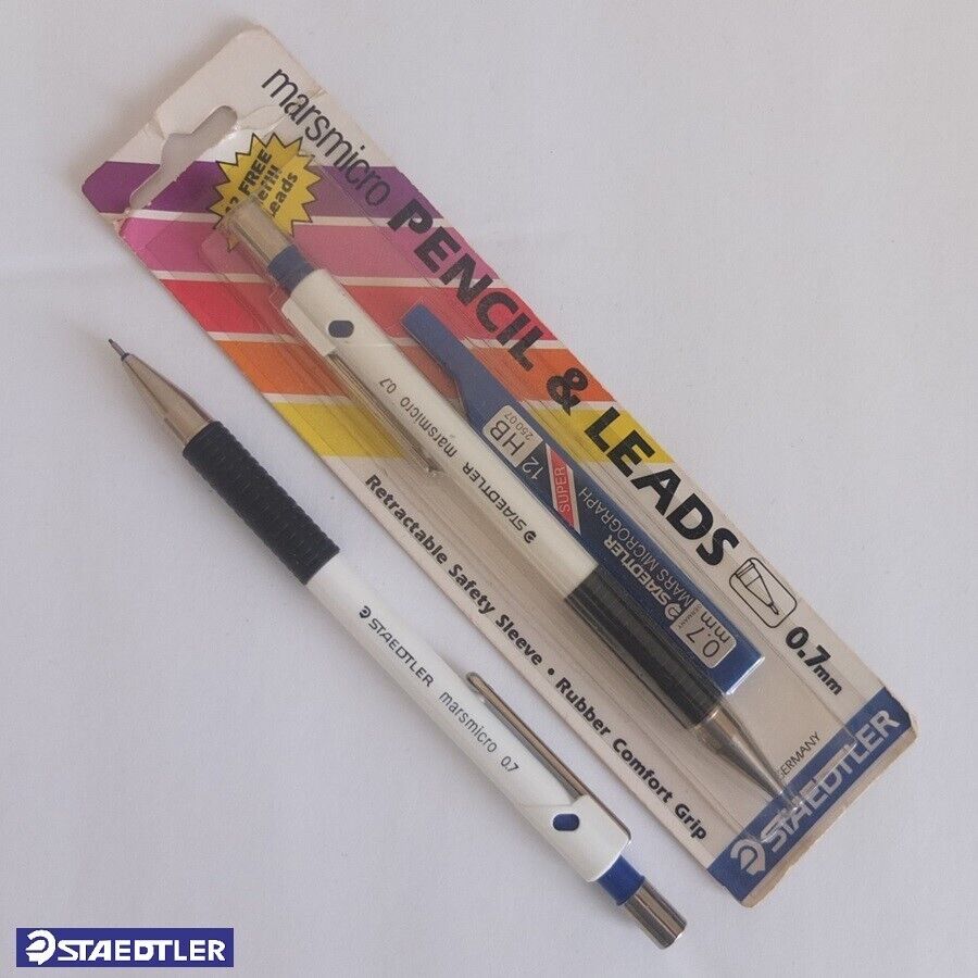 lot of two STAEDTLER Marsmicro retractable sleeve 0.7mm pencils, Germany c.1992