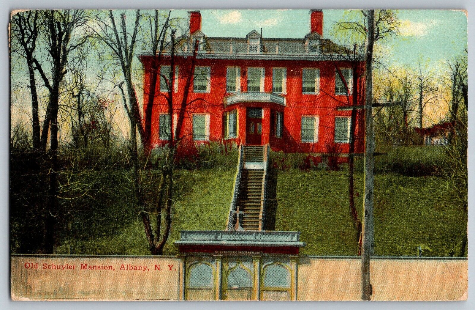 Albany, New York - Old Schuyler Mansion - Vintage Postcard - Posted 1912