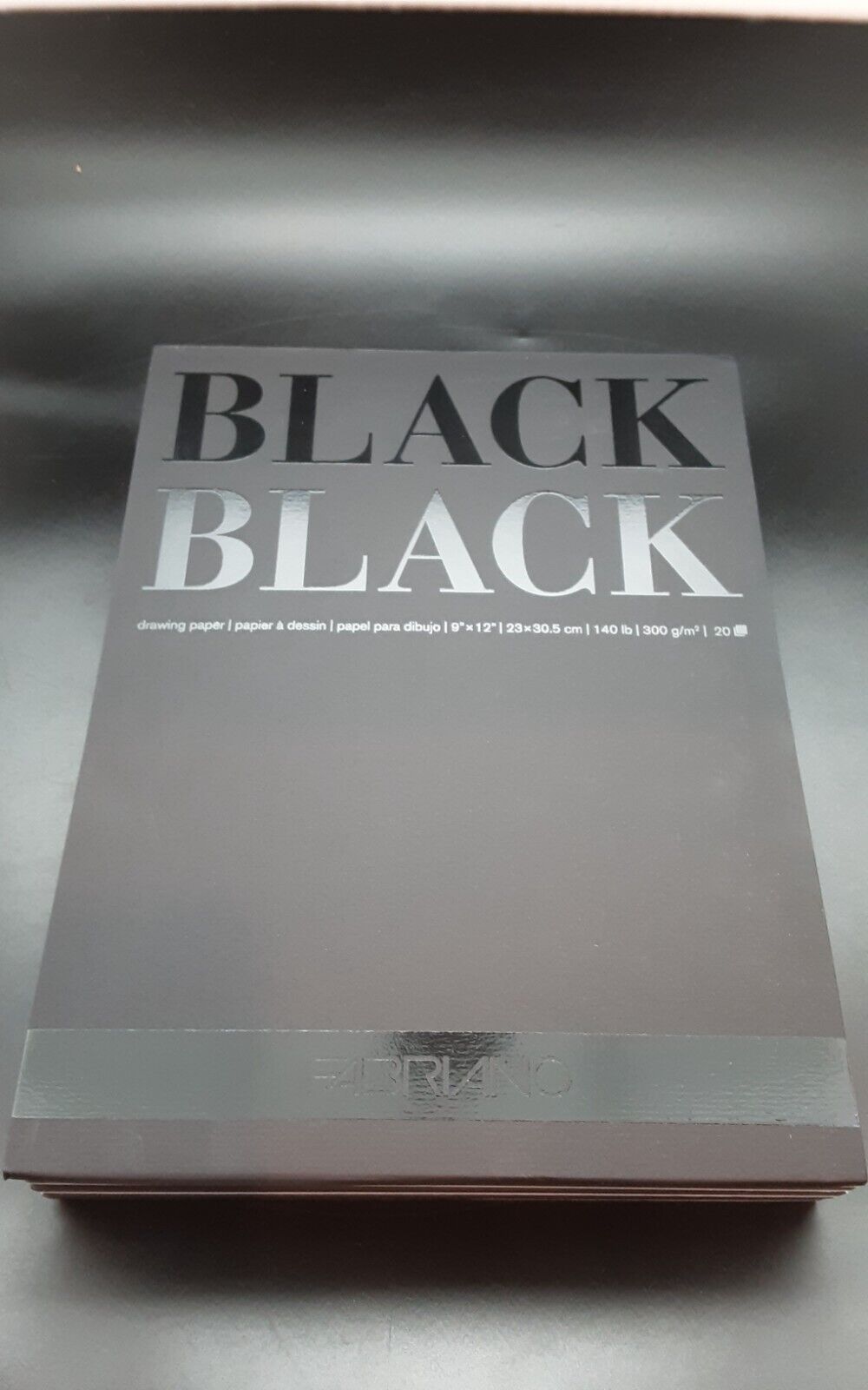 NEW, 9” x 12” Black FABRIANO Black Pad Drawing Paper