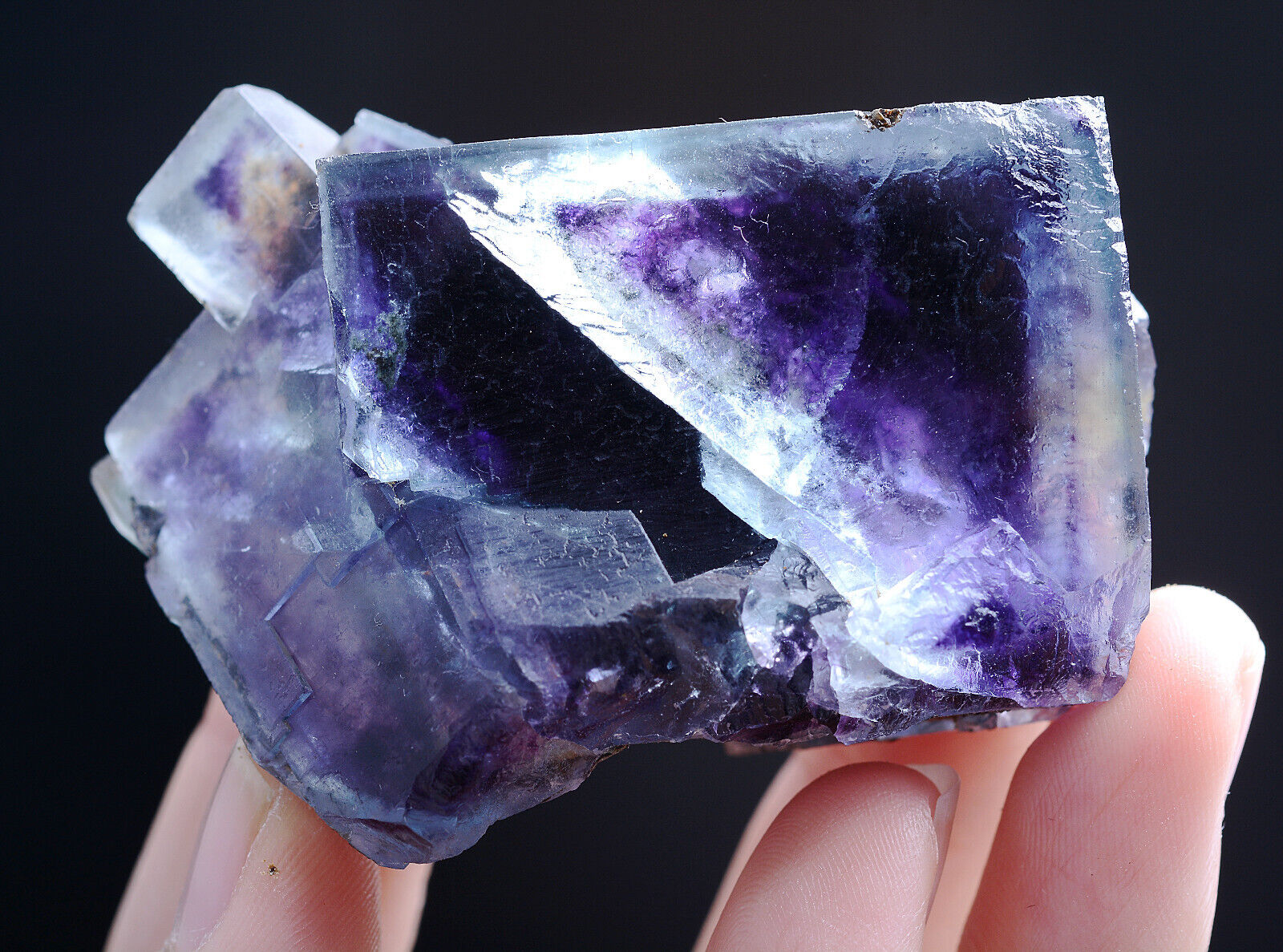 115g Natural Devil\'s Eye Purple FLUORITE Mineral Specimen/Inner Mongolia  China