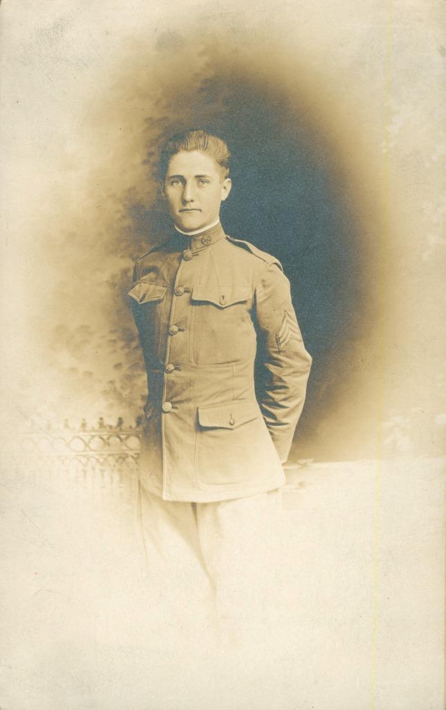 Vintage Photo postcard WW1 SGT Artillery Soldier