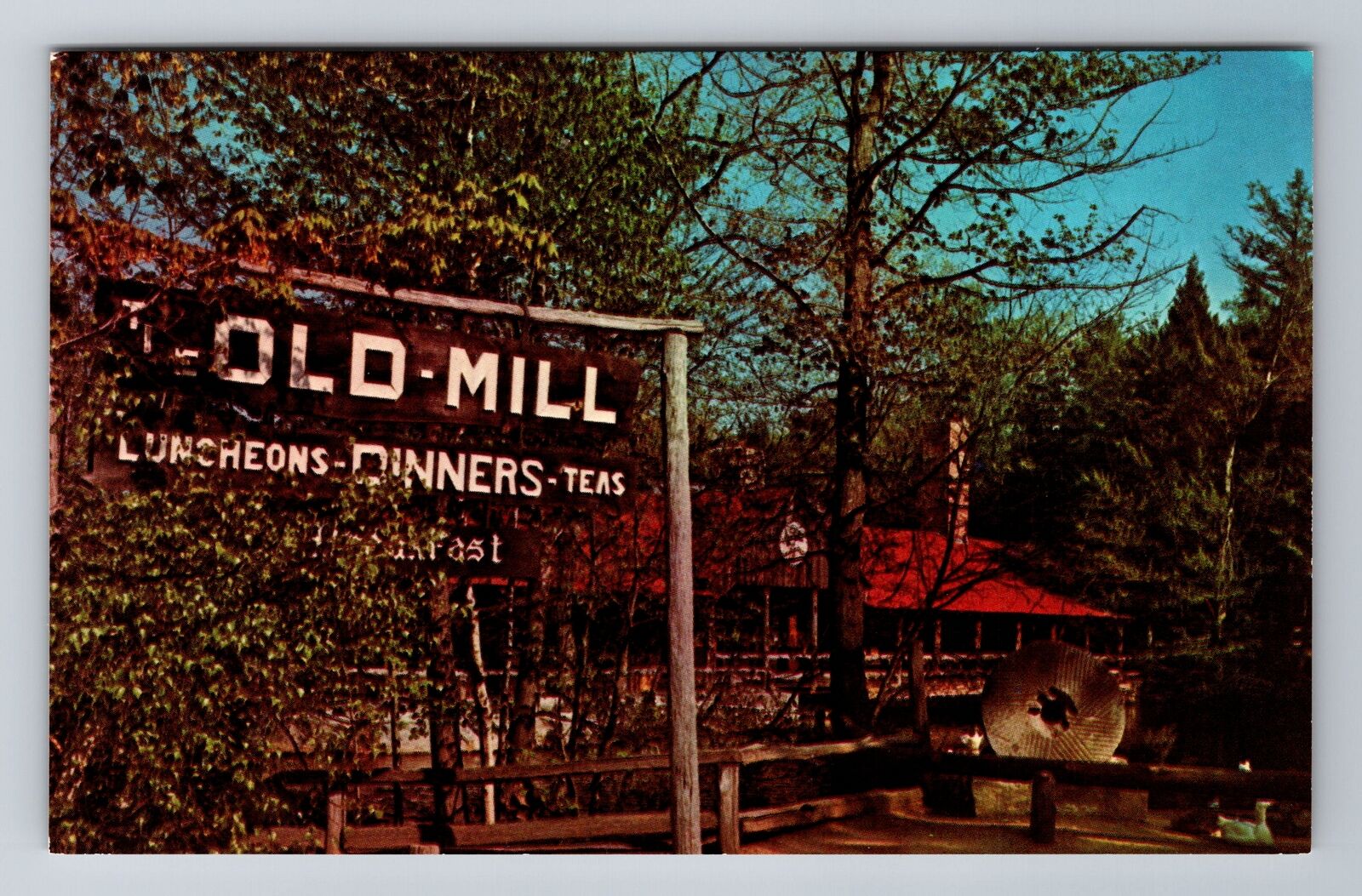 Westminster MA-Massachusetts, Historic Old Mill, Dining, Vintage Postcard