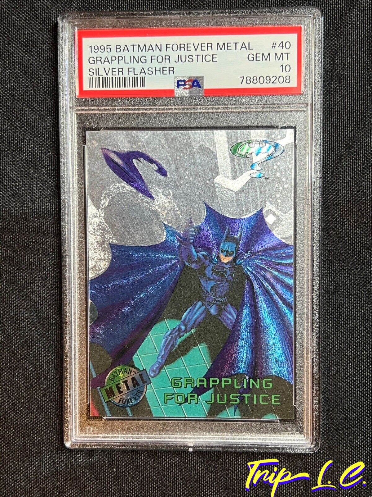 1995 Batman Forever Metal Silver Flasher #40 Grappling For Justice PSA 10