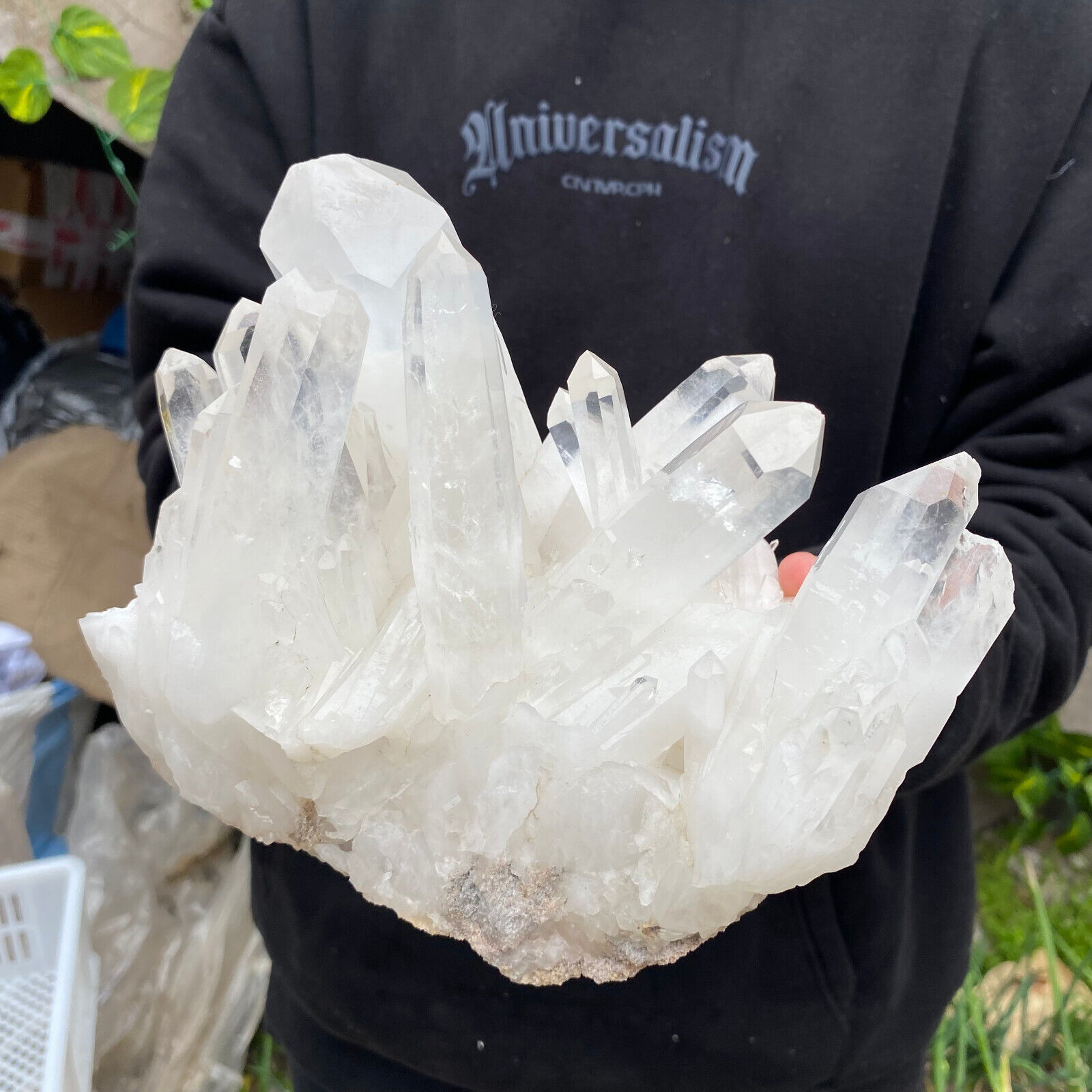 4.7lb Large Natural Clear White Quartz Crystal Cluster Rough Healing Specimen