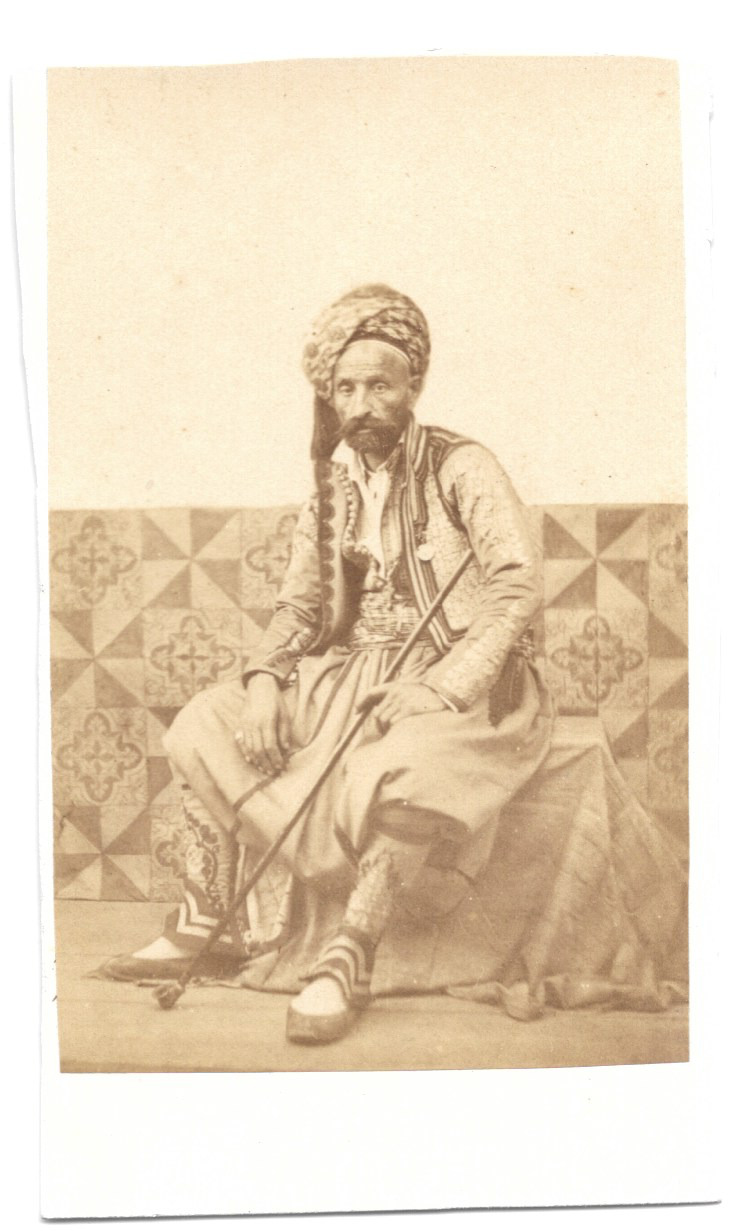 CDV photo Arab warrior circa 1860 Algiers Algeria