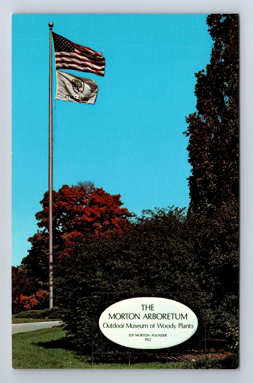 Lisle IL-Illinois, Entrance to Morton Arboretum, Souvenir Vintage Postcard