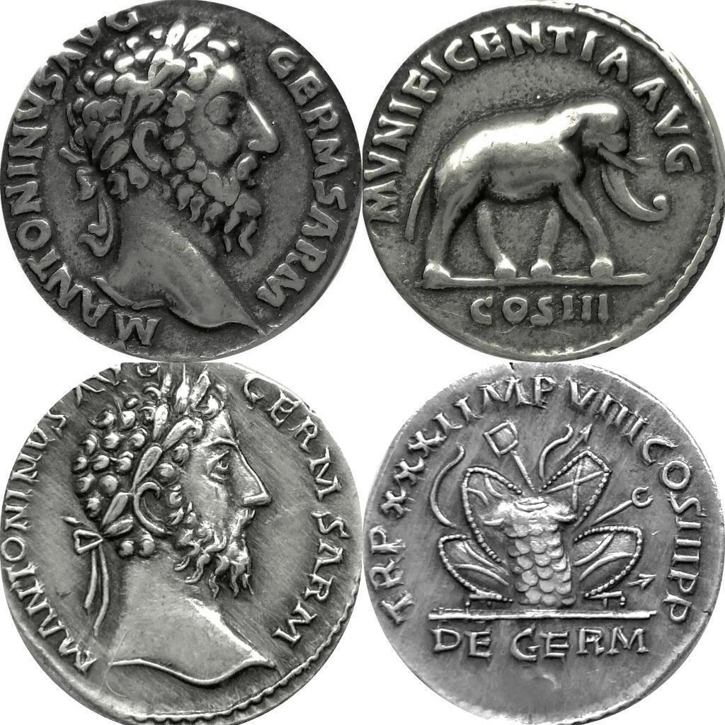 Marcus Aurelius 2 Coins of Marcus Aurelius, Roman REPLICA REPRODUCTION COINS
