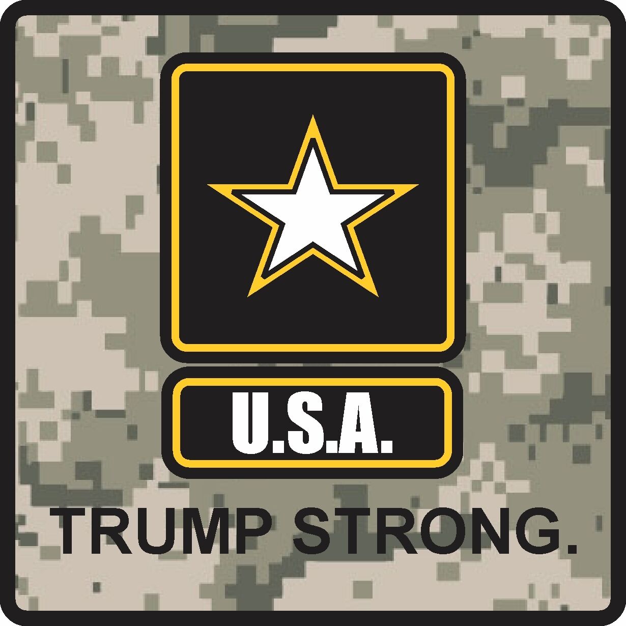 TRUMP STICKER TRUMP MILITARY STRONG ELECTION POLITICAL WINDOW BUMPER DECAL
