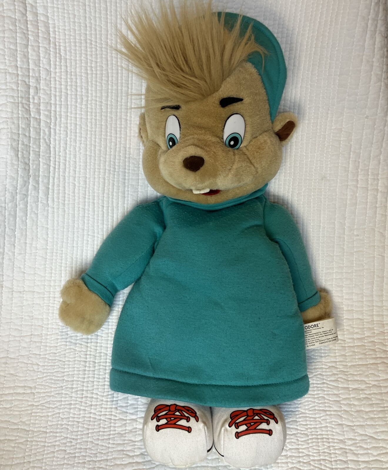 Vintage Theodore from Alvin & The Chipmunks Hand Puppet Plush 17” T Vintage