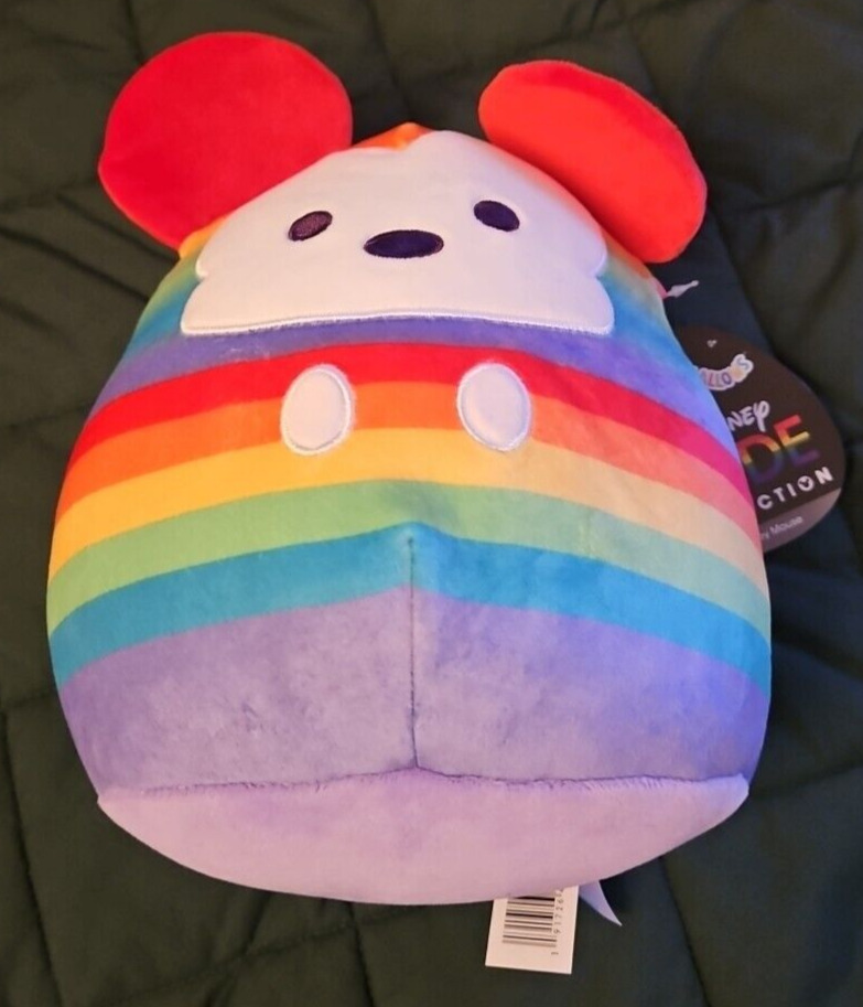 Squishmallow Disney 2022 Pride 8” Mickey Mouse RAINBOW Stuffed Animal Plush NEW