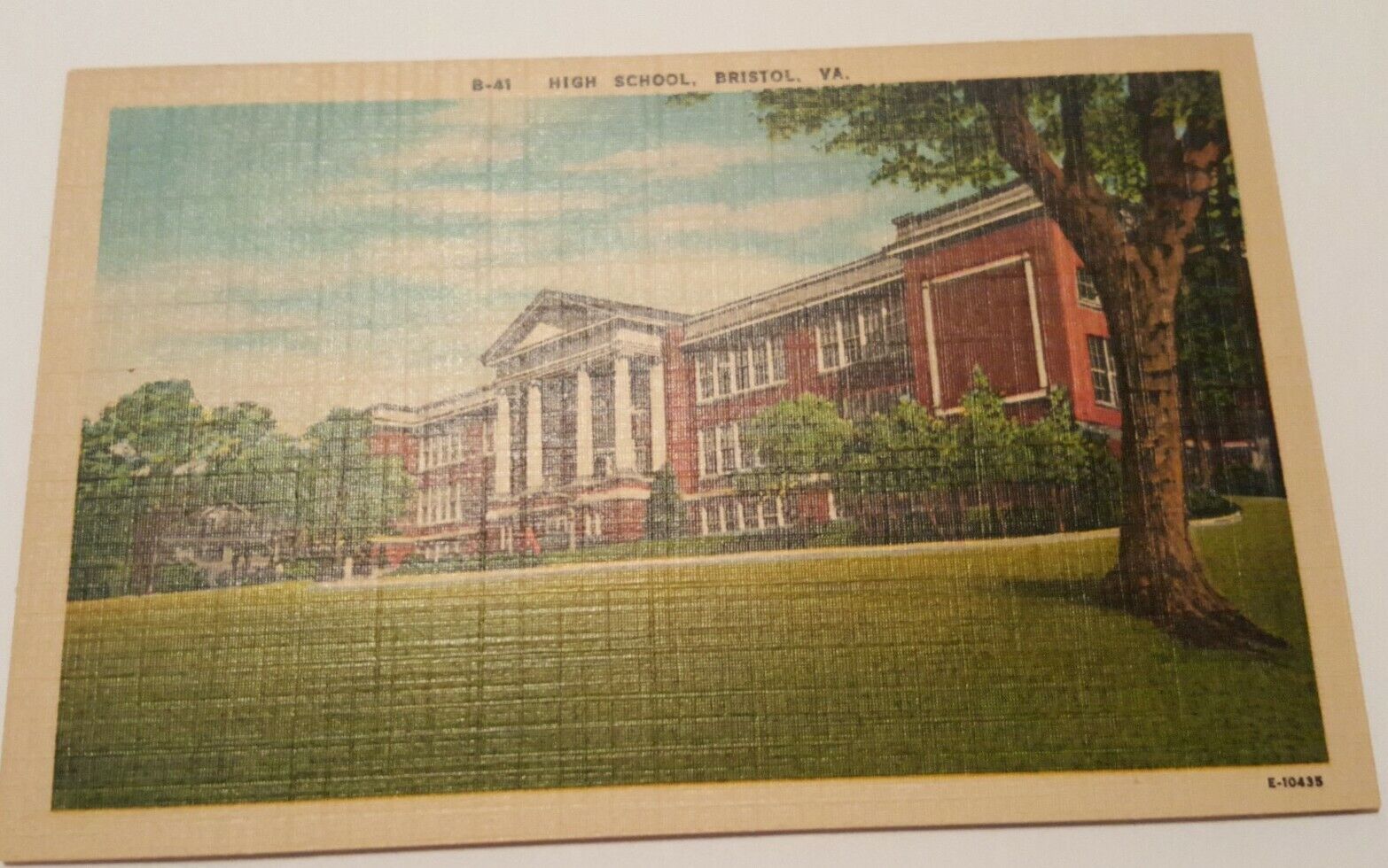 Vintage 1940s VIRGINIA postcard HIGH SCHOOL BUILDING Bristol VA middle school