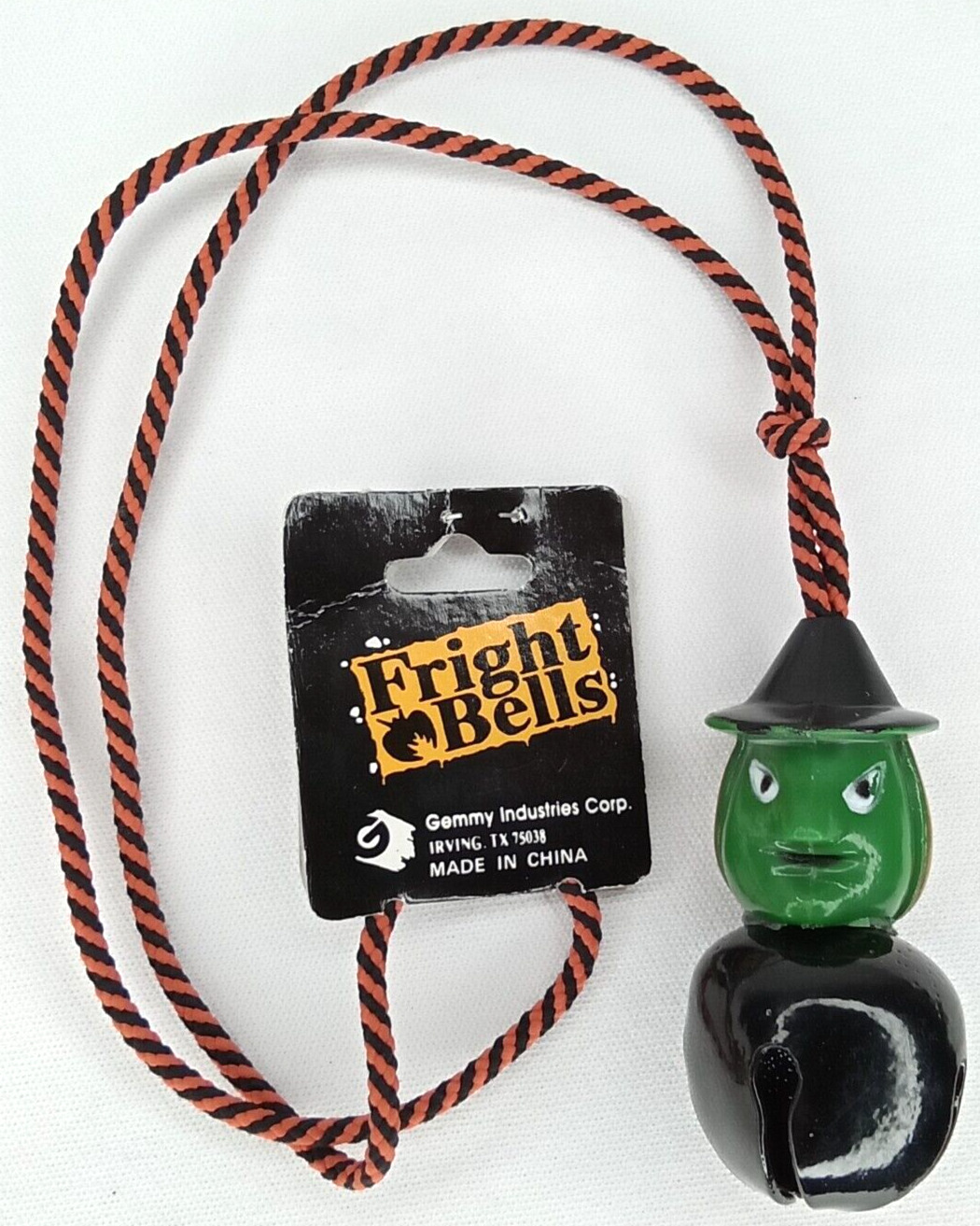 Halloween Witch Gemmy Fright Bell Metal New With Tag Vintage Cute Spooky Decor