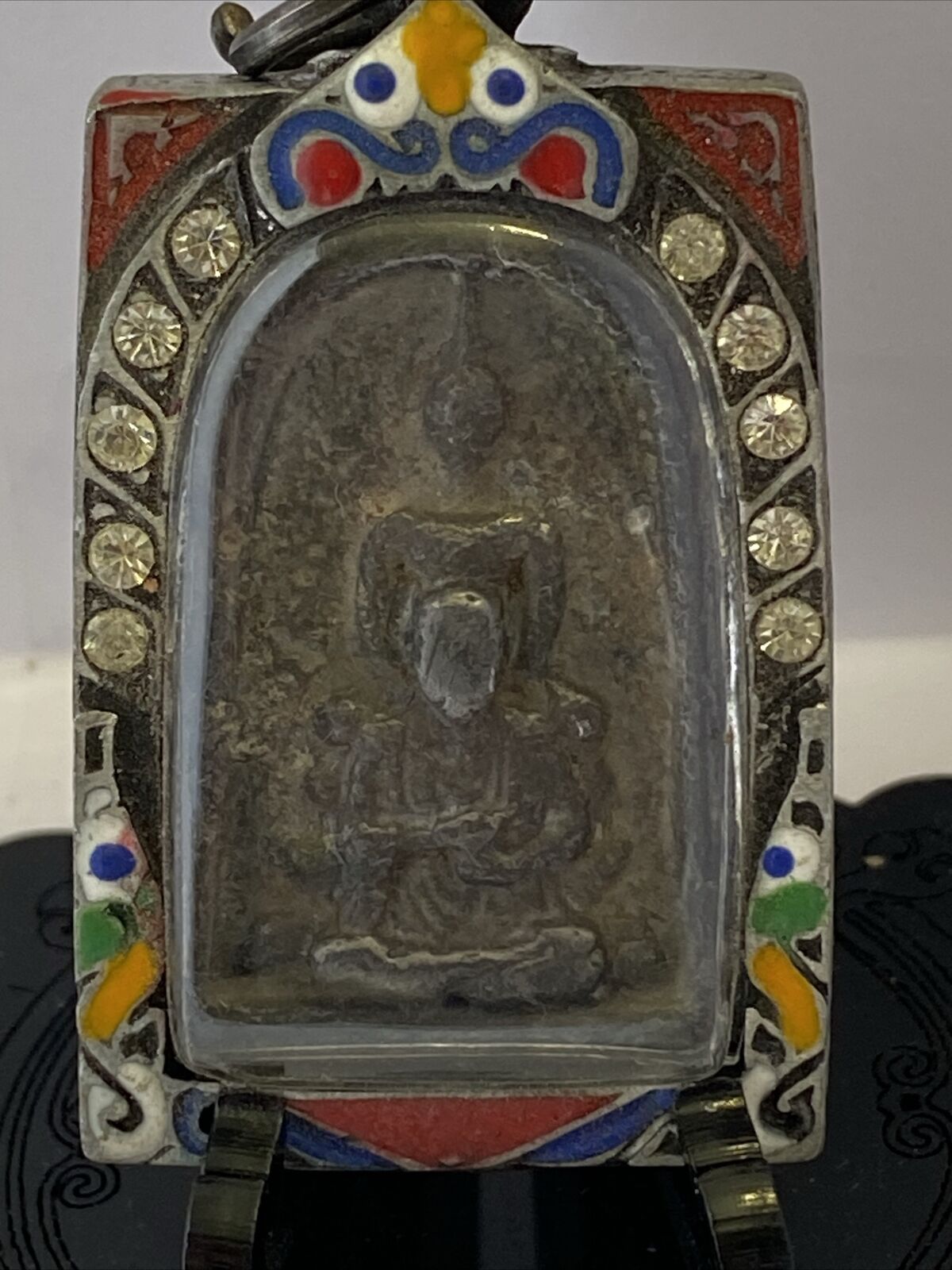 Phra Somdej ,Kru Wat Phra Kaew yr 2411 Thai Buddha Amulet stainless case