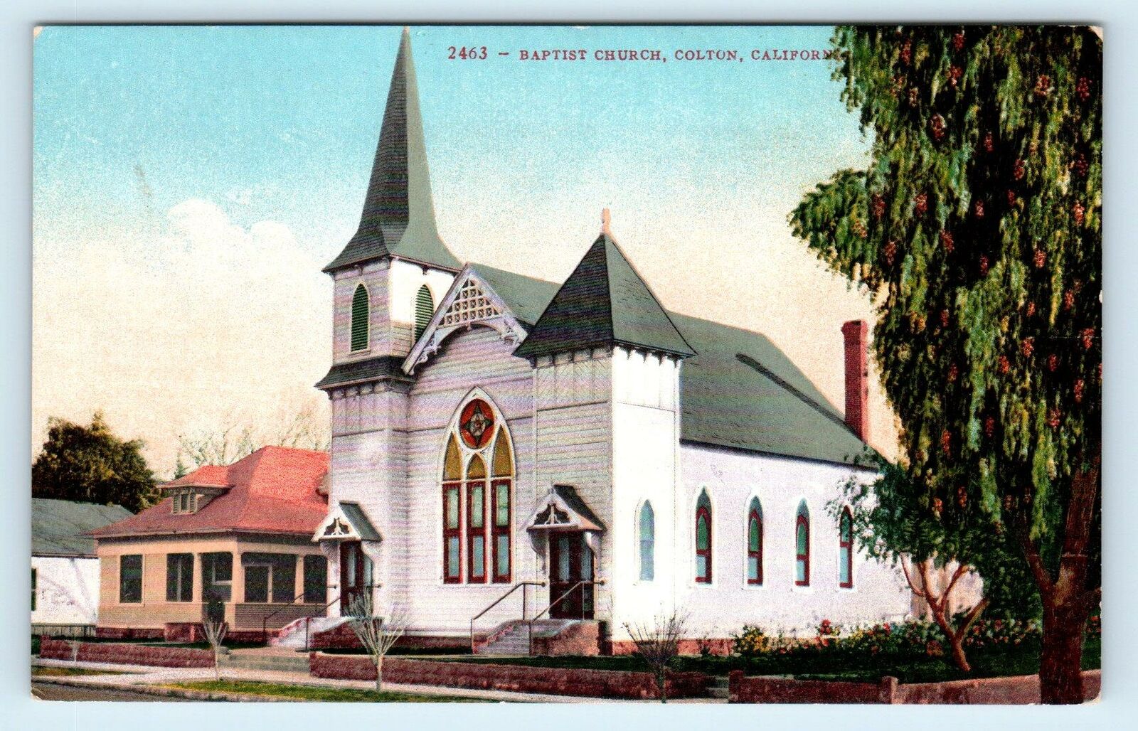 COLTON, CA California ~ BAPTIST CHURCH c1910s San Bernardino County Postcard