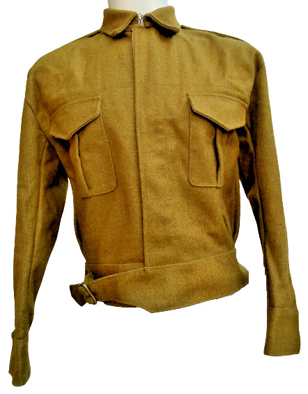 WW2 Reproduction British 37 Pattern Battle Dress Uniform Wool Tunic-Khaki Color